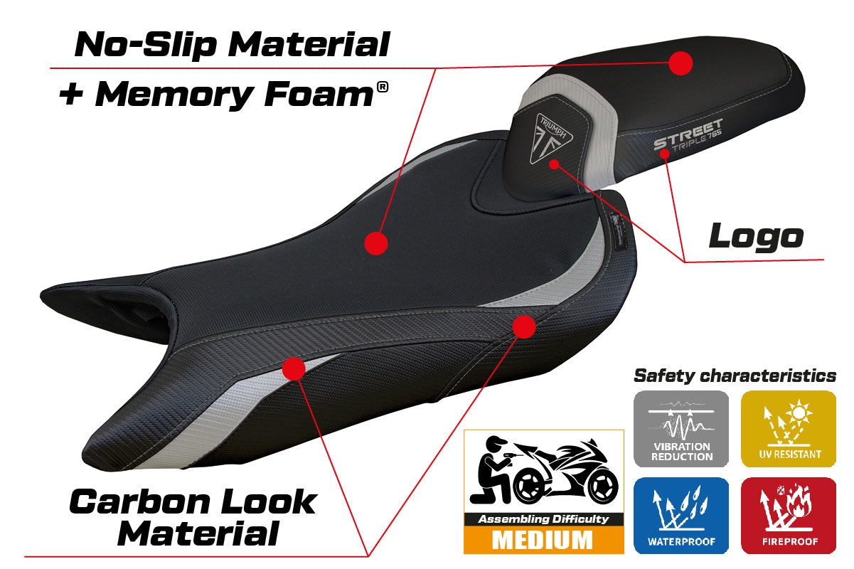 TRIUMPH シート Triumph Street Triple 765 2023-2025 Seat Cover Tappezzeria Italia
