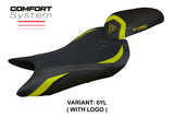 Funda de asiento para Triumph Street Triple 765 2023-2025 Tappezzeria Italia TPZ Comfort en amarillo y negro