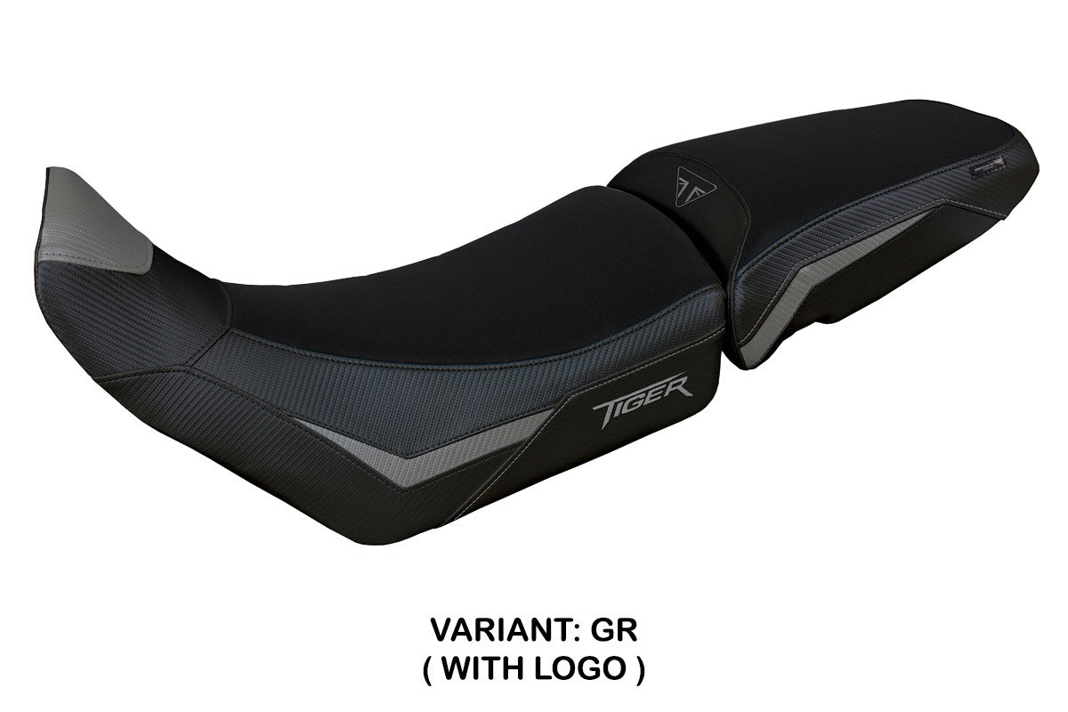 Funda de asiento para Triumph Tiger 850 Sport 2021-2025 Tappezzeria Italia TPZ Gris Negro