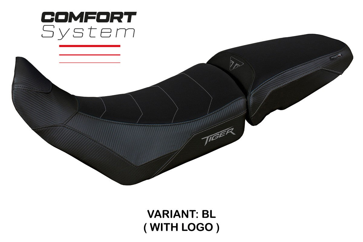 Funda de asiento Tappezzeria Italia TPZ Comfort Black para Triumph Tiger 850 Sport 2021-2025
