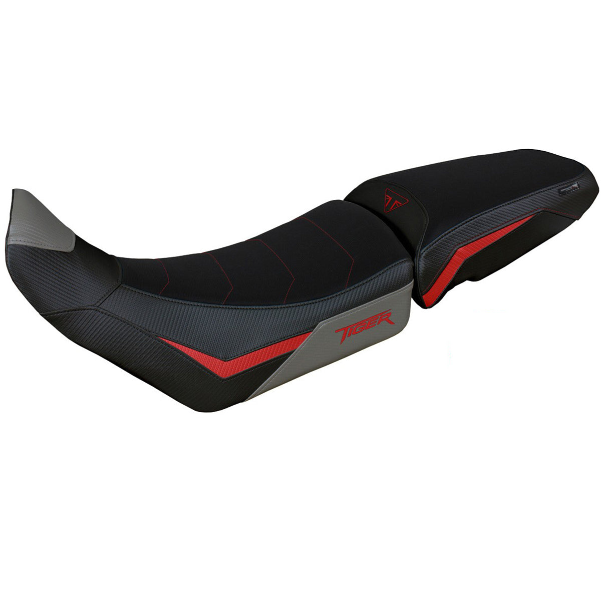 Funda de asiento para Triumph Tiger 850 Sport 2021-2025 Tappezzeria Italia TPZ Comfort Rojo Gris Negro