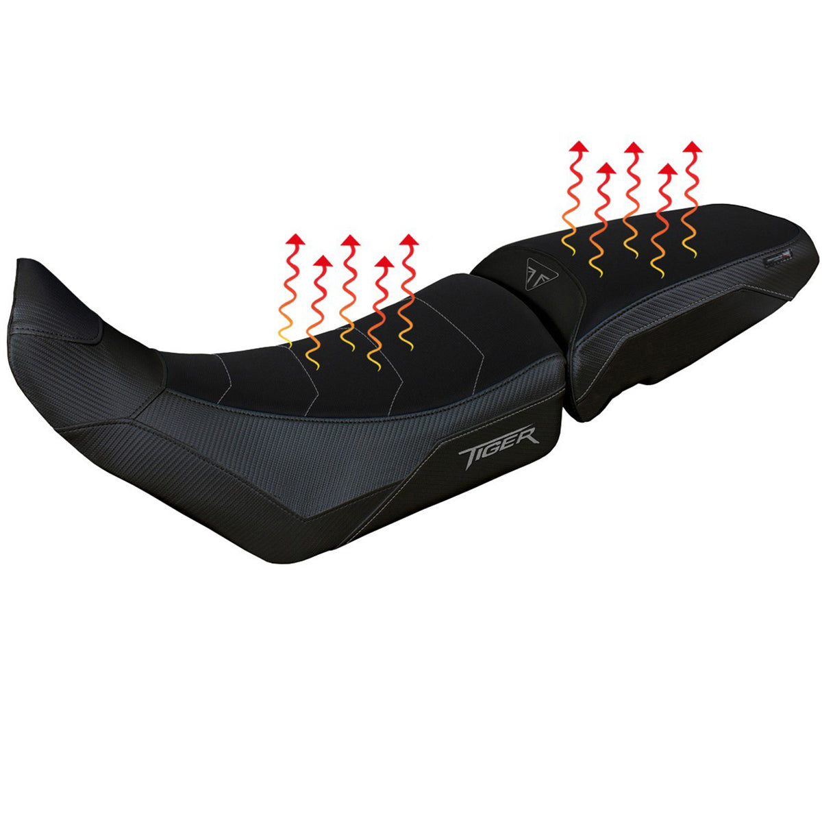 Funda de asiento Tappezzeria Italia TPZ Comfort Negro para Triumph Tiger 850 Sport 2021-2025