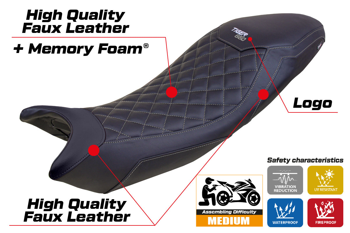 Triumph Tiger 660 2021-2025 Seat Cover Tappezzeria Italia TPZ Comfort in Black SE