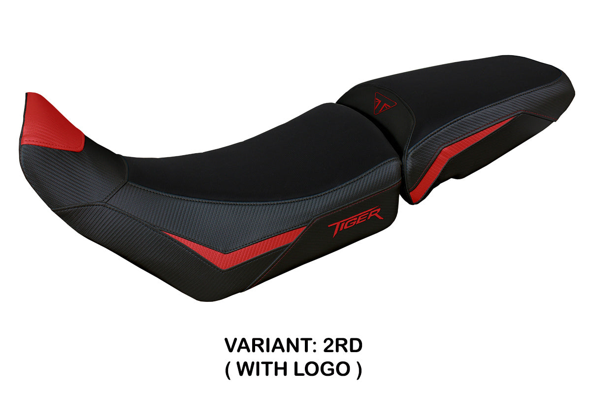 Funda de asiento para Triumph Tiger 900 2020-2023 Tappezzeria Italia TPZ en rojo y negro