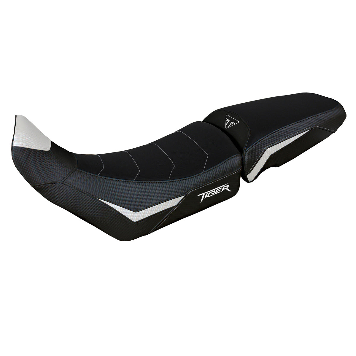 Funda de asiento para Triumph Tiger 900 2020-2023 Tappezzeria Italia TPZ Comfort en blanco y negro