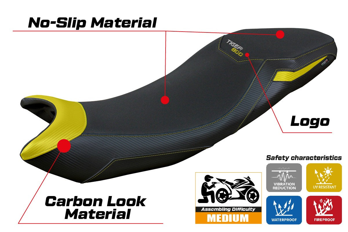 Triumph Tiger Sport 800 2025 Seat Cover Tappezzeria Italia TPZ Yellow Black