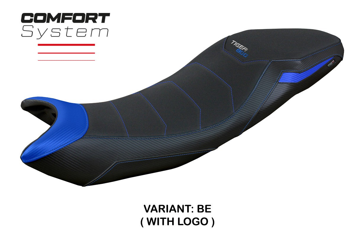 Funda de asiento para Triumph Tiger Sport 800 2025 Tappezzeria Italia TPZ Comfort Azul Negro