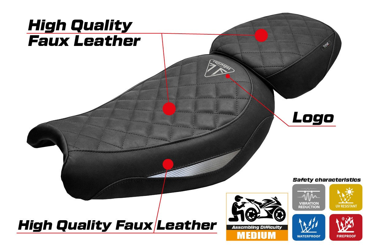 Triumph Scrambler 400X / 400XC 2024-2026 Seat Cover TPZ Italia Silver Black