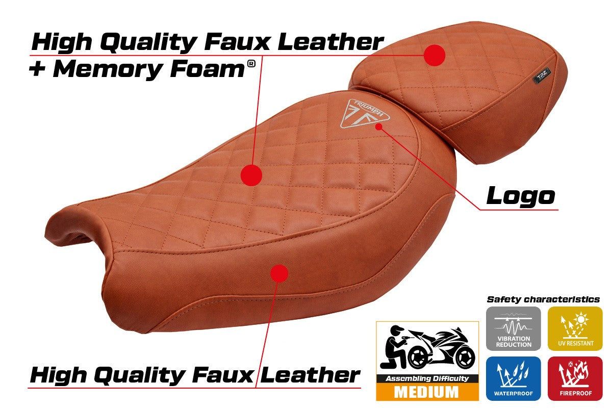 Triumph Scrambler 400X / 400XC 2024-2026 Seat Cover TPZ Italia Comfort Brick