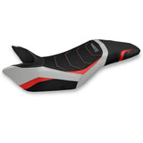 Funda de asiento para Triumph Speed ​​Triple 2011-2015 Tappezzeria Italia TPZ Comfort en plata y rojo