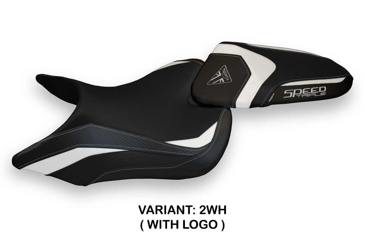 Triumph Speed Triple 2016-2021 Seat Cover Tappezzeria Italia TPZ in White Black