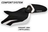 Funda de asiento Tappezzeria Italia TPZ Comfort para Triumph Speed ​​Triple 2016-2021 en blanco