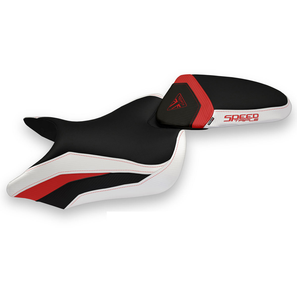 Triumph Speed Triple 2016-2021 Seat Cover Tappezzeria Italia TPZ Comfort in Red and White