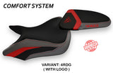 Funda de asiento para Triumph Speed ​​Triple 2016-2021 Tappezzeria Italia TPZ Comfort en rojo y gris