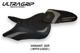 Funda de asiento Tappezzeria Italia TPZ Ultragrip para Triumph Speed ​​Triple 2016-2021 en gris