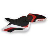 Funda de asiento para Triumph Speed ​​Triple 2016-2021 Tappezzeria Italia TPZ Ultragrip en rojo y blanco
