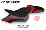 Funda de asiento para Triumph Speed ​​Triple 2016-2021 Tappezzeria Italia TPZ Ultragrip en rojo y gris