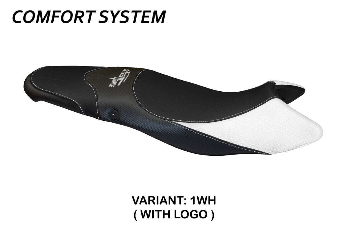 Triumph Street Triple 675 2007-2012 Seat Cover Tappezzeria Italia TPZ Comfort in White