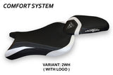 Funda de asiento Tappezzeria Italia TPZ Comfort para Triumph Street Triple 765 2017-2022 en blanco