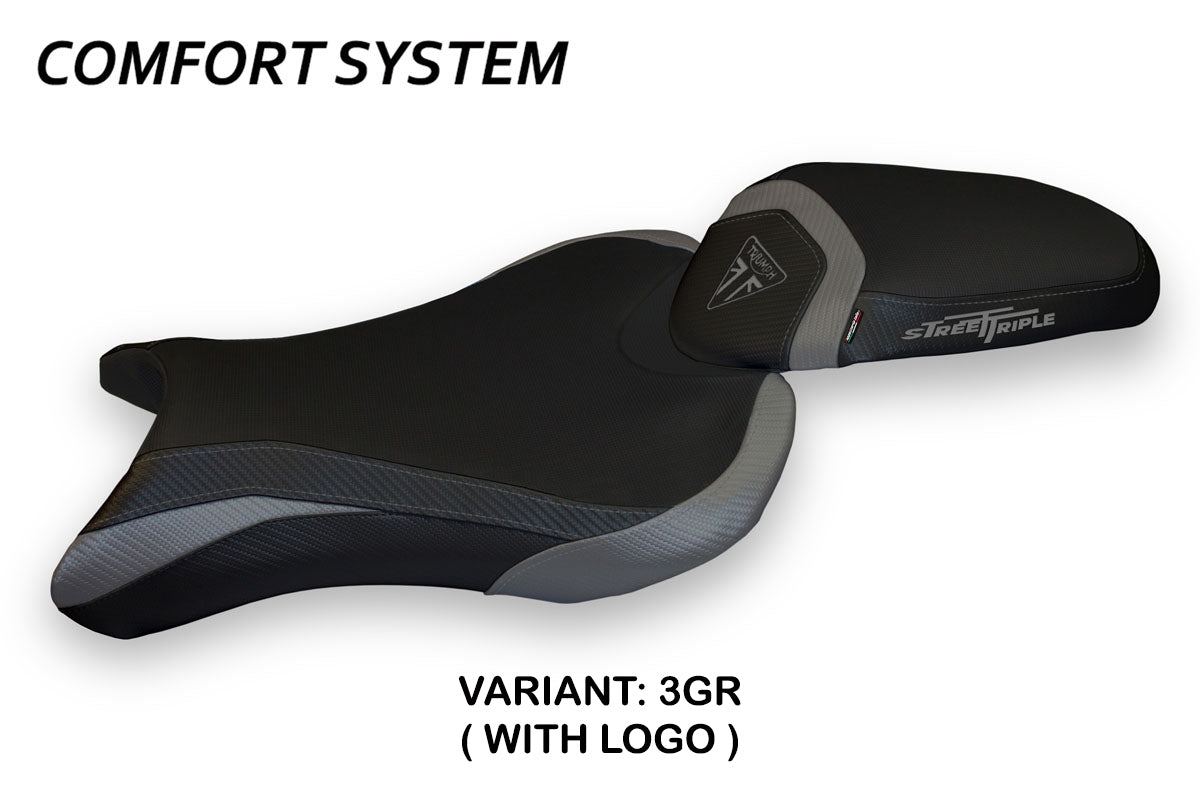 Triumph Street Triple 765 2017-2022 Seat Cover Tappezzeria Italia TPZ Comfort in Grey