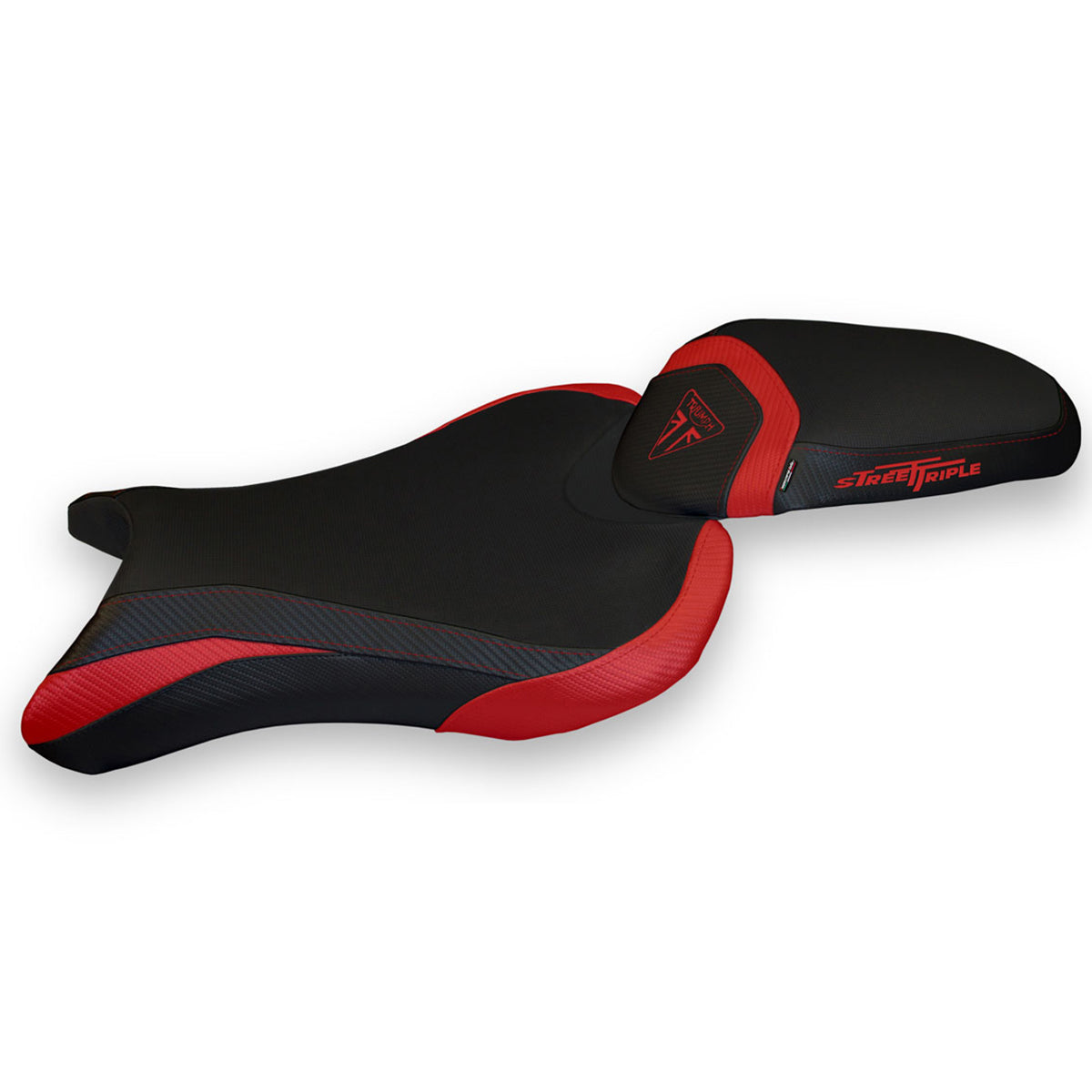 Funda de asiento Tappezzeria Italia TPZ Comfort para Triumph Street Triple 765 2017-2022 en rojo
