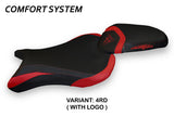 Funda de asiento Tappezzeria Italia TPZ Comfort para Triumph Street Triple 765 2017-2022 en rojo