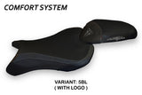 Funda de asiento Tappezzeria Italia TPZ Comfort para Triumph Street Triple 765 2017-2022 en negro