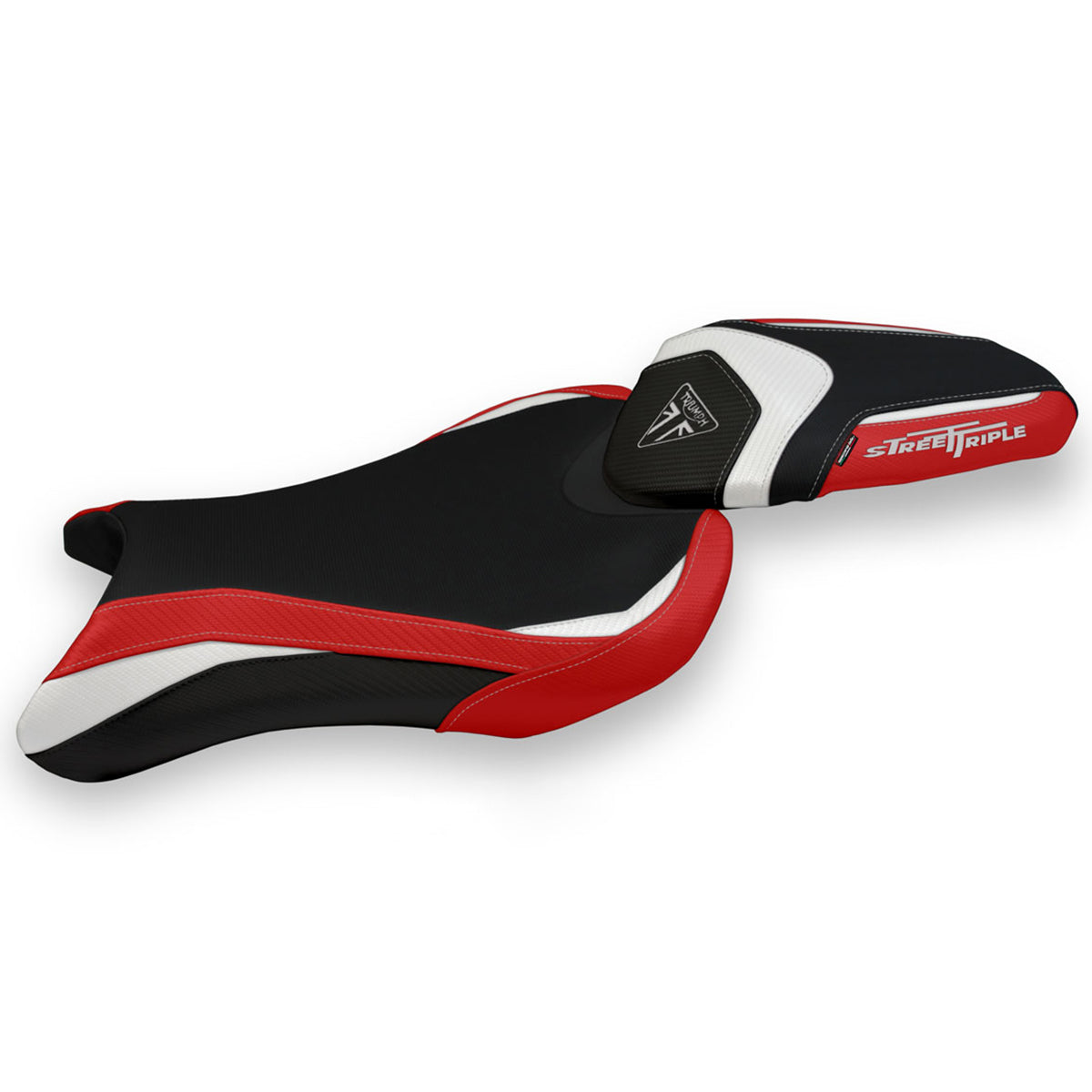 Triumph Street Triple 765 2017-2022 Seat Cover Tappezzeria Italia TPZ in White Red and Black