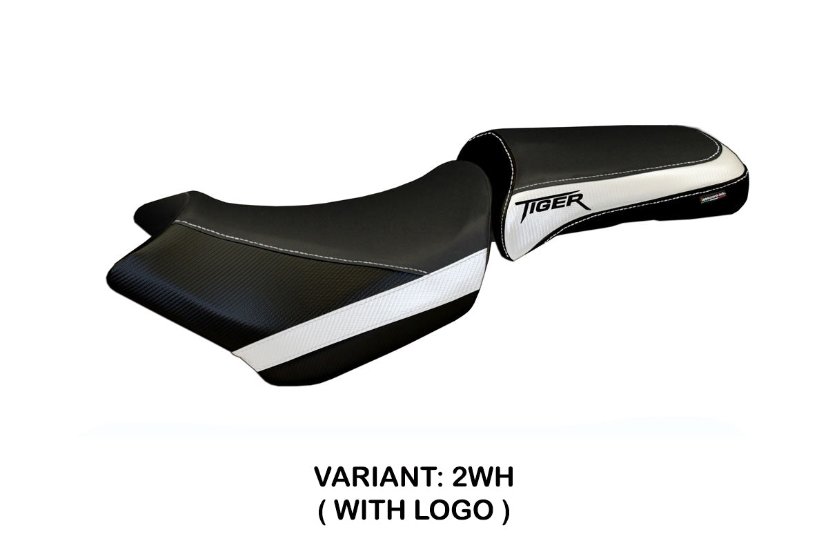 Triumph Tiger 1200 2011-2021 Seat Cover Tappezzeria Italia TPZ in White Black