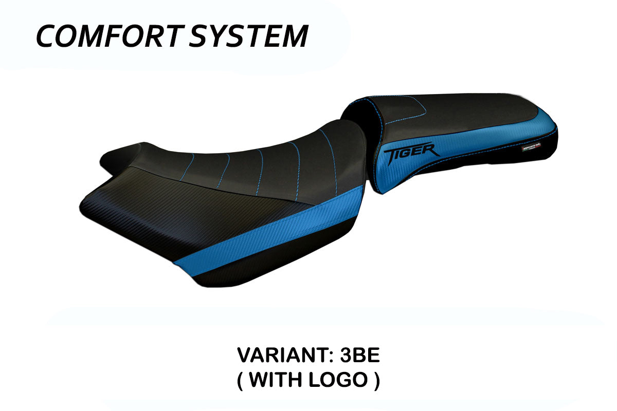 Funda de asiento Tappezzeria Italia TPZ Comfort para Triumph Tiger 1200 2011-2021 en azul
