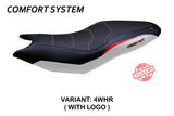 Funda de asiento para Triumph Trident 660 2021-2025 Tappezzeria Italia TPZ Comfort en blanco, rojo y negro