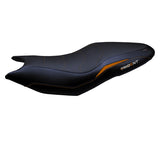 Funda de asiento para Triumph Trident 660 2021-2025 Tappezzeria Italia TPZ Comfort en naranja y negro