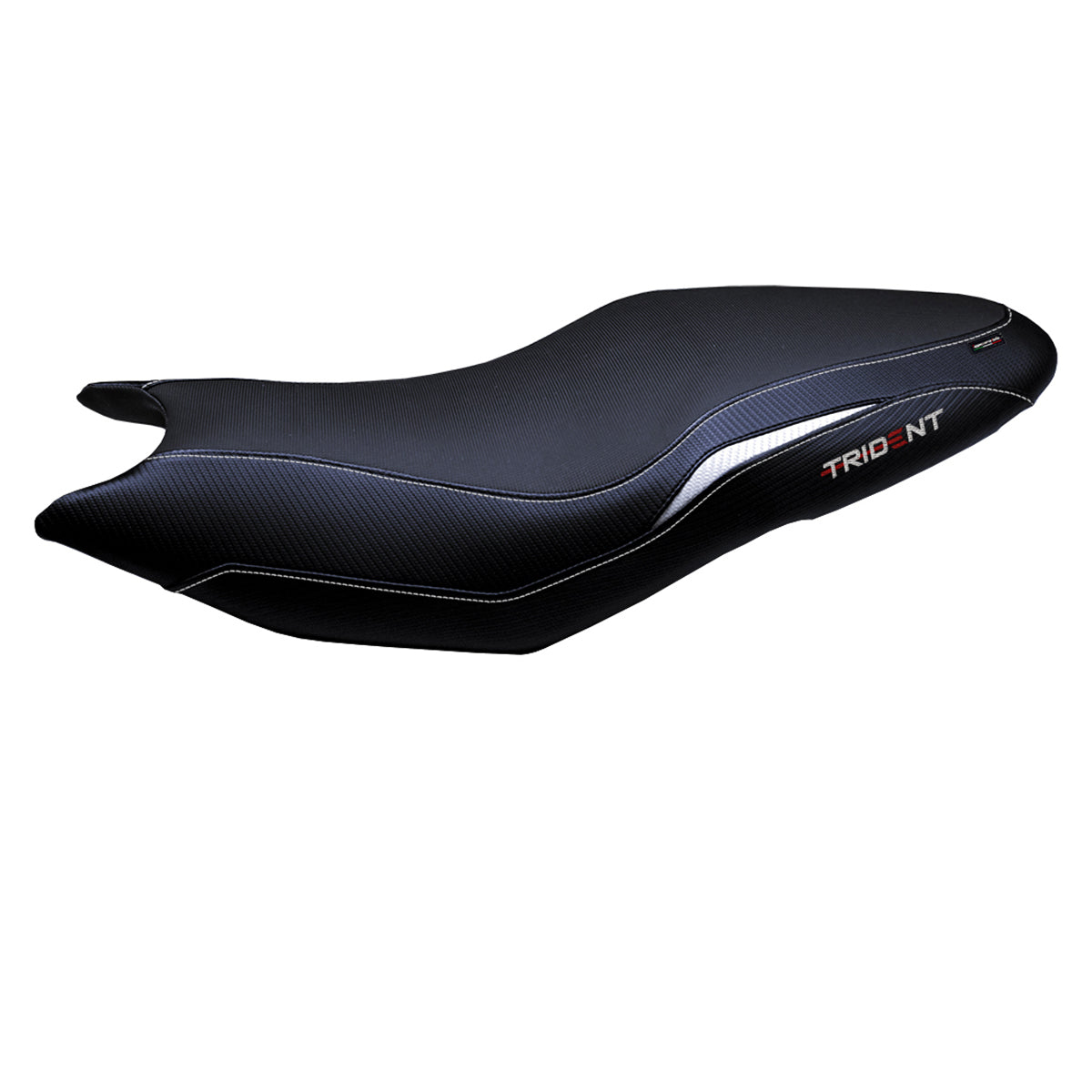 Funda de asiento para Triumph Trident 660 2021-2025 Tappezzeria Italia TPZ en blanco y negro