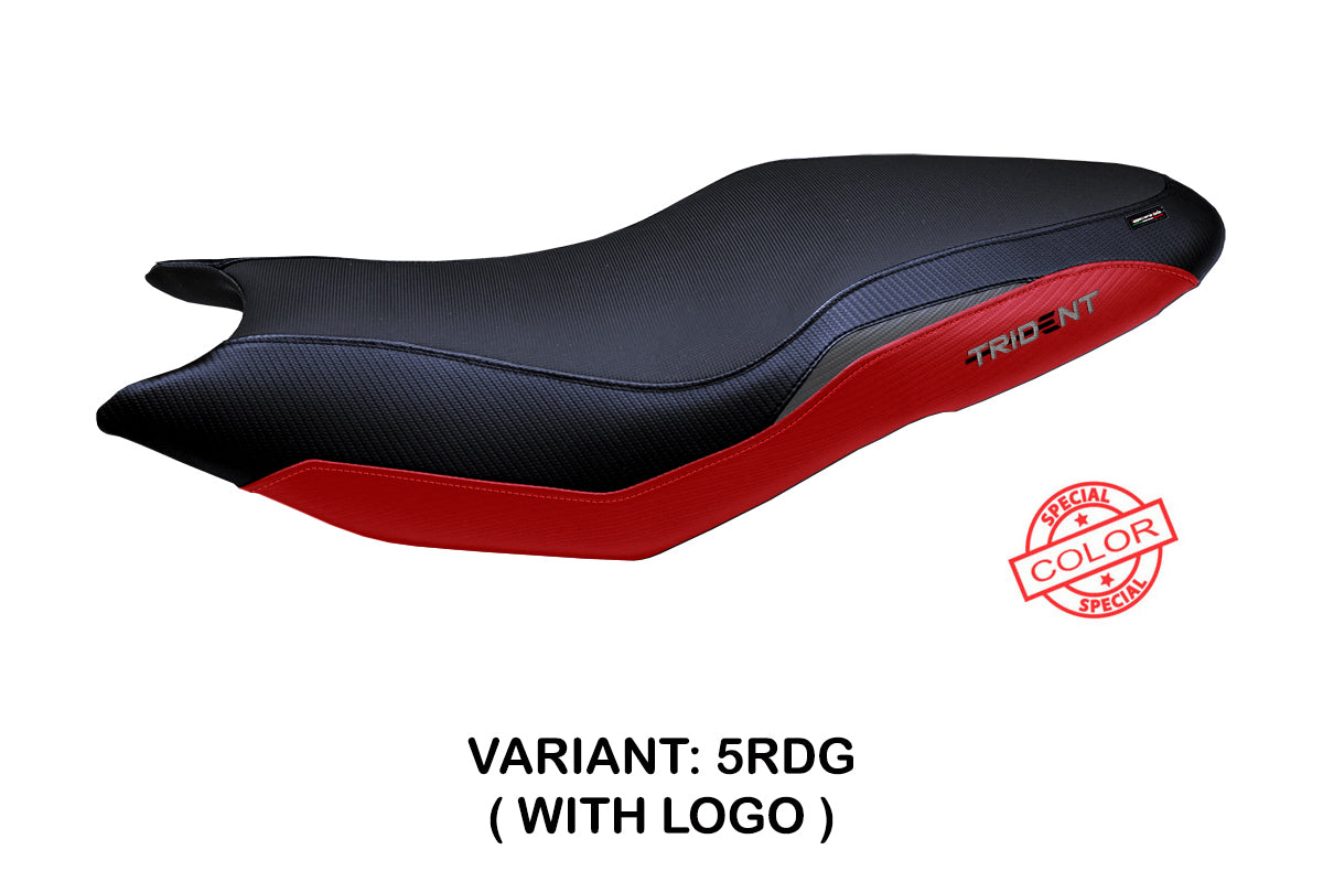 Funda de asiento para Triumph Trident 660 2021-2025 Tappezzeria Italia TPZ en rojo, gris y negro