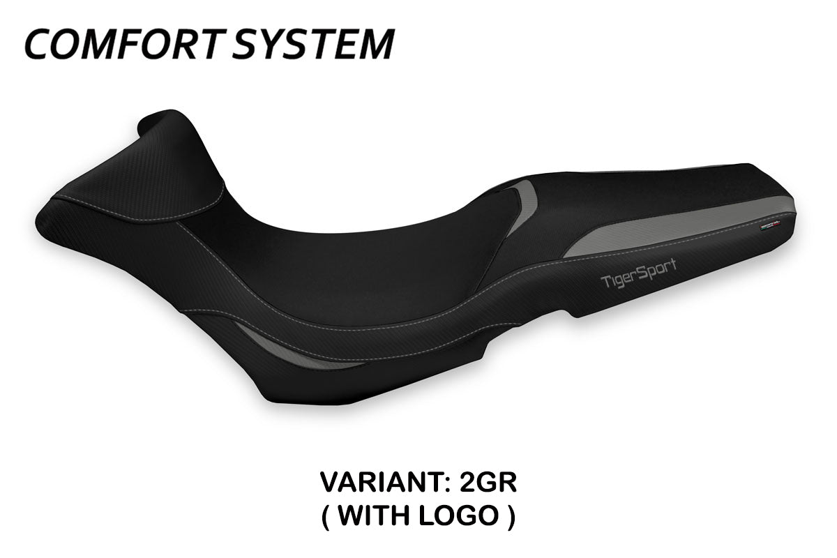 Funda de asiento Tappezzeria Italia TPZ Comfort para Triumph Tiger 1050 Sport (2013-2020) en gris