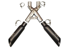 Suzuki Hayabusa 2022-2024 Black Dual Shorty X-Pipe Exhaust by Voodoo