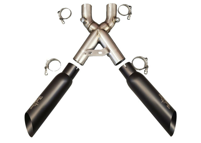 Suzuki Hayabusa 2022-2024 Black Dual Shorty X-Pipe Exhaust by Voodoo