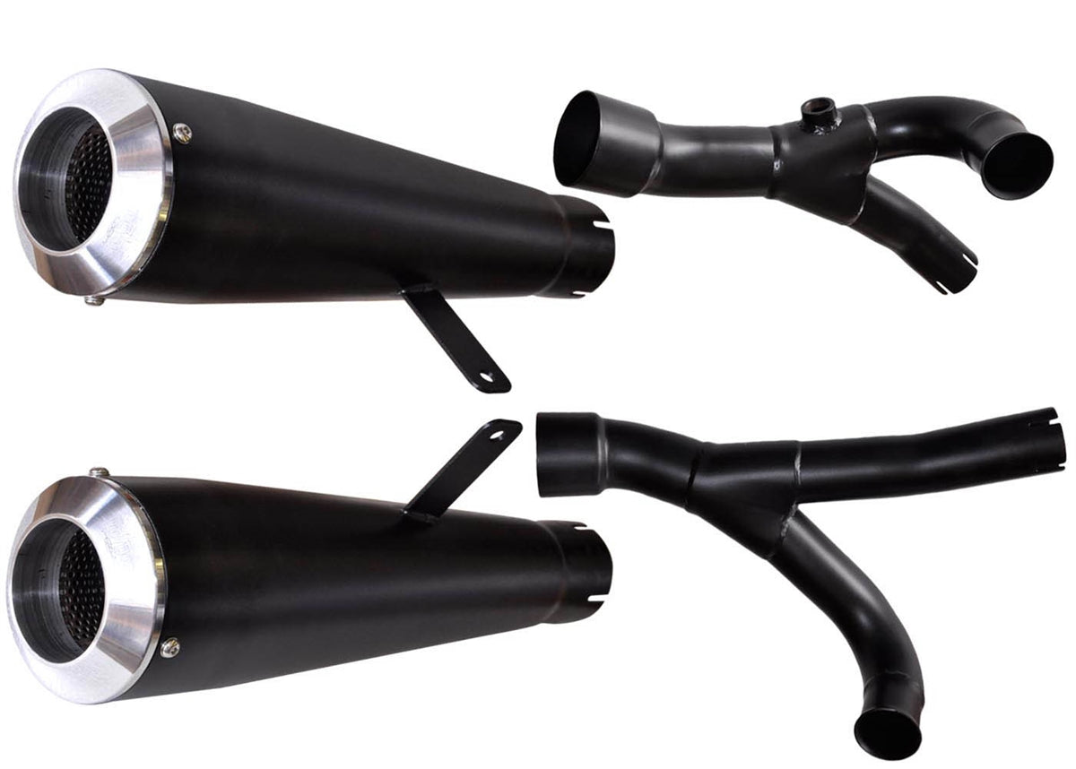 Yamaha Vmax 1700 2009-2020 Exhaust, Race, Black Slip On Stainless