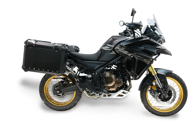 Voge 625DSX 2024-2025 GPR Tech 38+32L Aluminum Side Cases, Black with Pannier Holders - photo 1