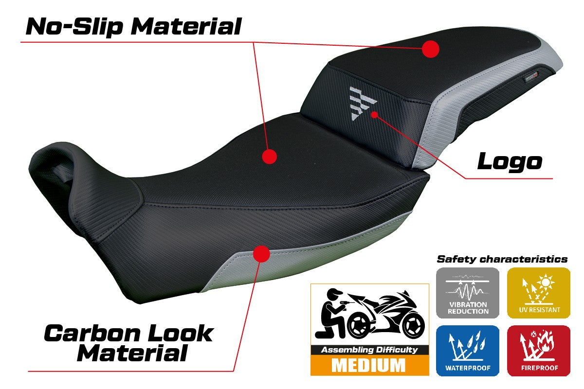 Voge Valico 625 DSX 2025 Seat Cover TPZ Italia Comfort Silver Black