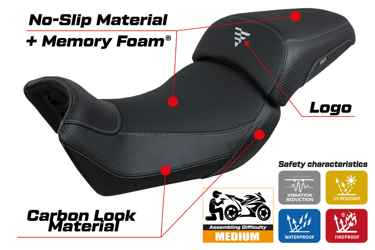 Funda Asiento Voge Valico 650 DS 2021-2024 Tappezzeria Italia TPZ Comfort en Negro