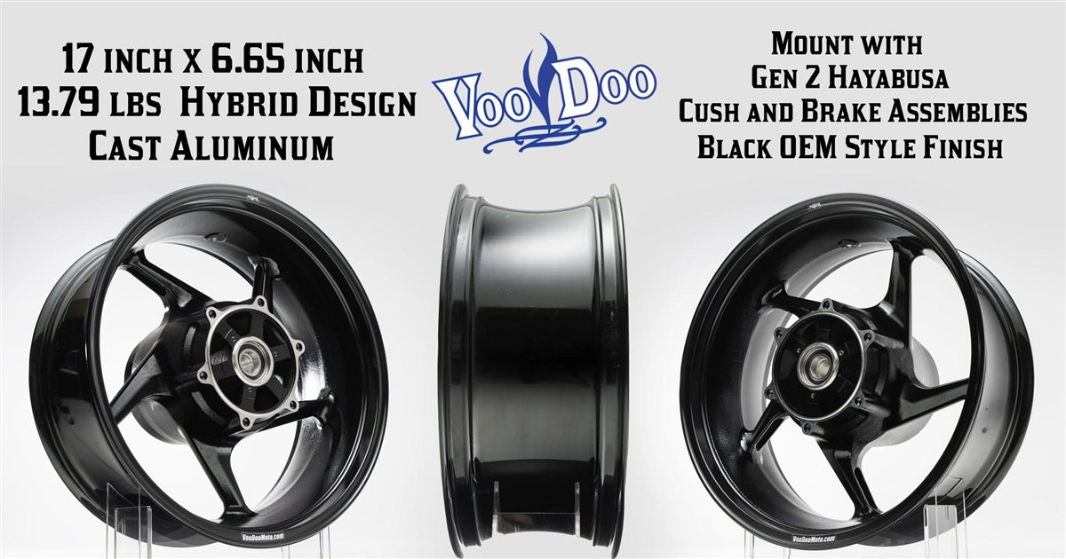Suzuki Hayabusa 2008-2024, Voodoo Sniper Rear Wheel, Ceramic Bearings, 17 x 6.65, Black