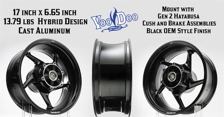 Suzuki Hayabusa 2008-2023, Voodoo Sniper Rear Wheel, Koyo Bearings, 17 x 6.65, Black