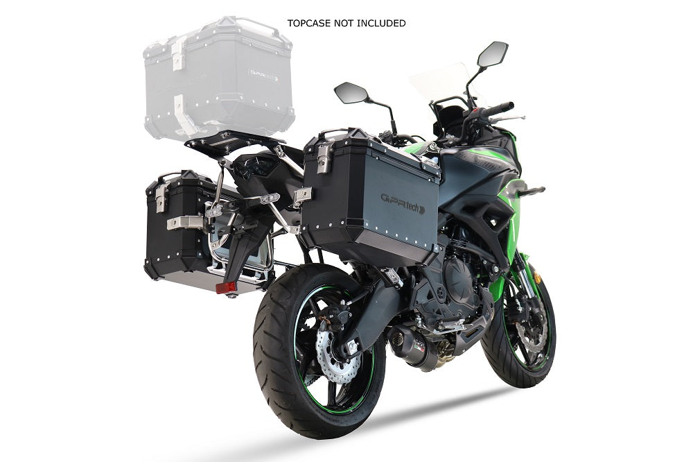 Kawasaki Versys 650 2023-2026 GPR Tech 38+38L Aluminum Side Cases, Black with Pannier Holders - photo 2
