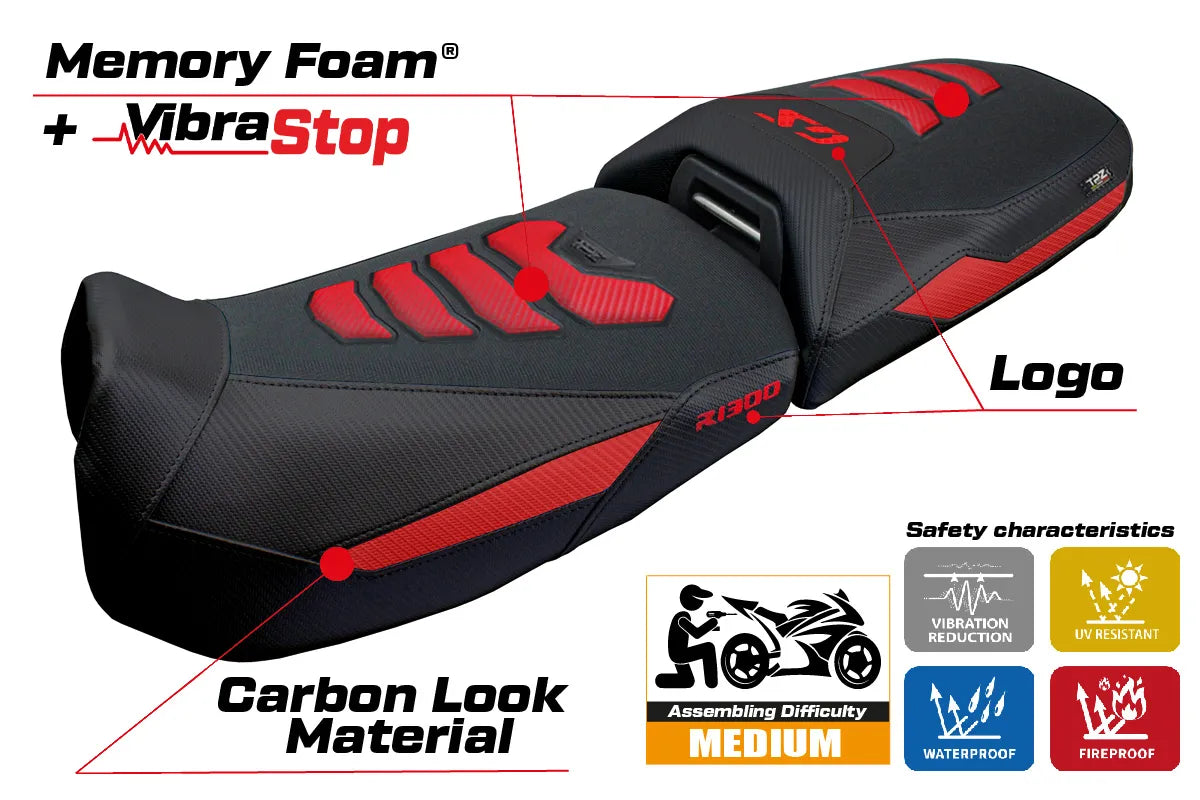 BMW R1300GS ADV 2024-2026 Seat Cover TPZ Italia Comfort Plus Red