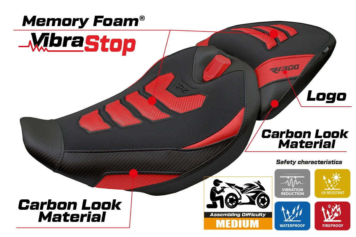 BMW R1300R 2025-2026 Seat Cover TPZ Italia Comfort Plus Red Black