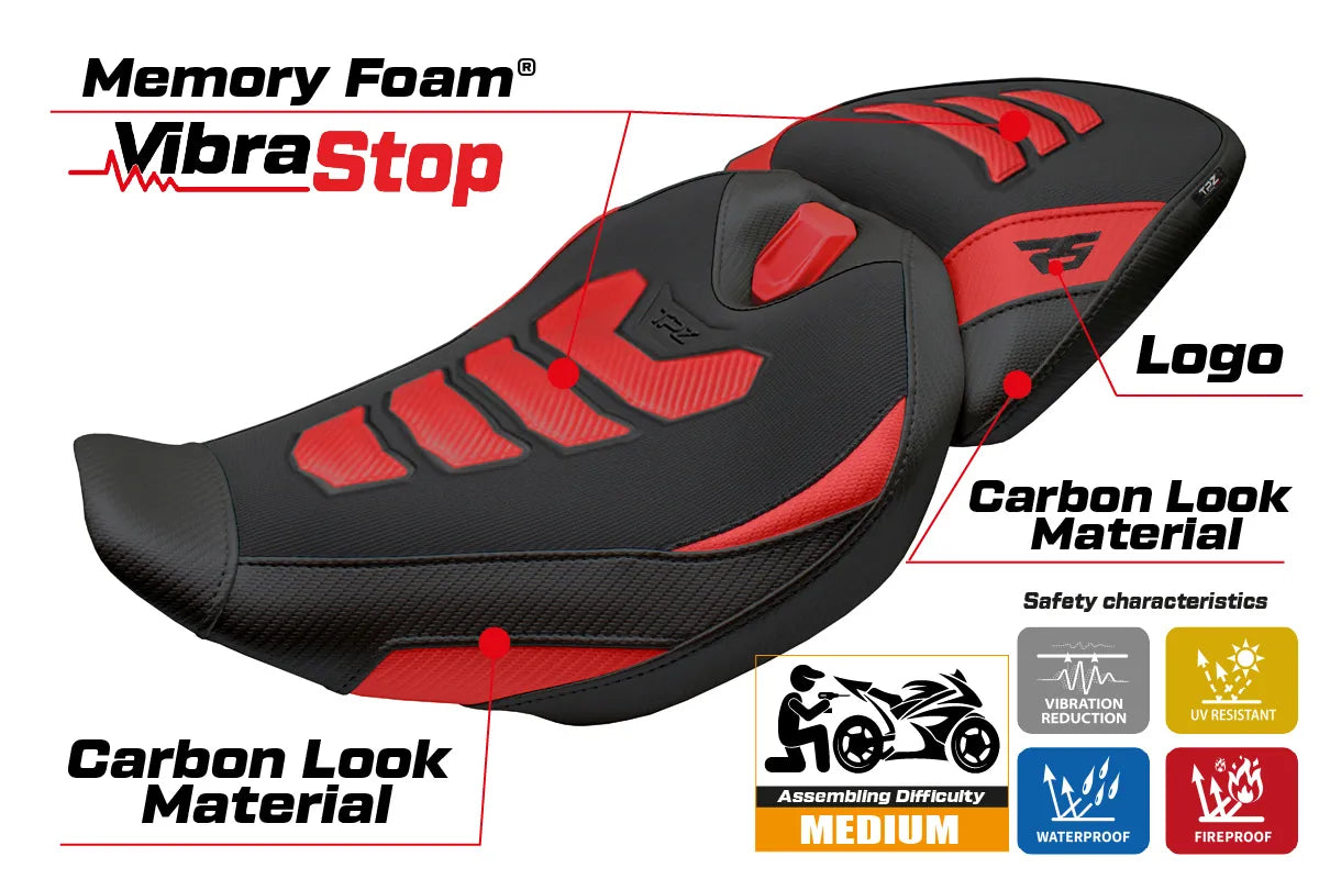 BMW R1300RS 2025-2026 Seat Cover TPZ Italia Comfort Plus Red Black