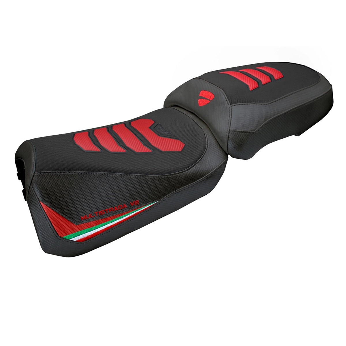 Ducati Multistrada V2 2025-2026 Seat Cover TPZ Italia Comfort Plus Tricolor Red