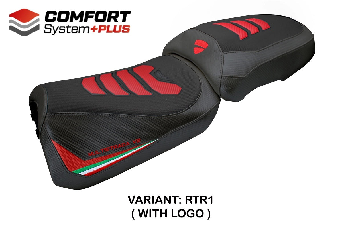 Ducati Multistrada V2 2025-2026 Seat Cover TPZ Italia Comfort Plus Tricolor Red