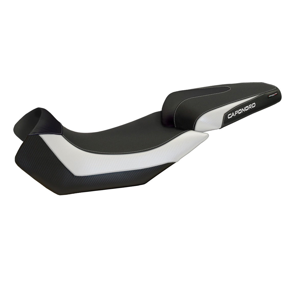 Funda de asiento Aprilia Caponord 1200 2013-2016 2017 Tappezzeria Italia TPZ Comfort Blanco Negro